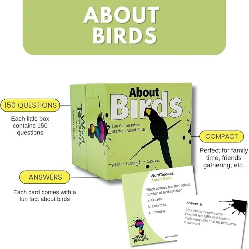 About Birds Card Game - Word Teaser Talk Laugh Learn About Birds